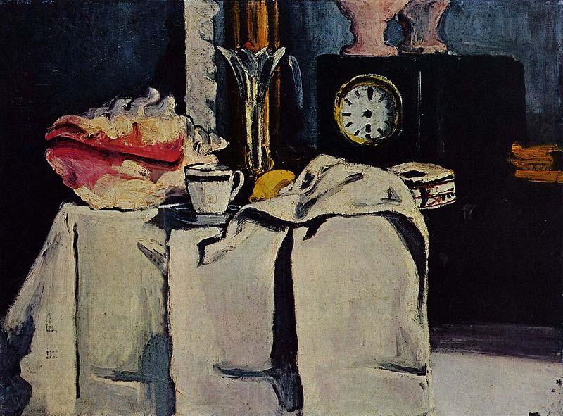 Paul Cezanne The Black Marble Clock Norge oil painting art